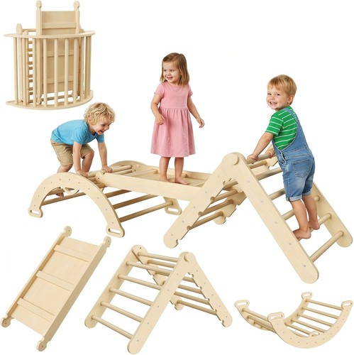 7in1 wooden climbing frame - wooden,