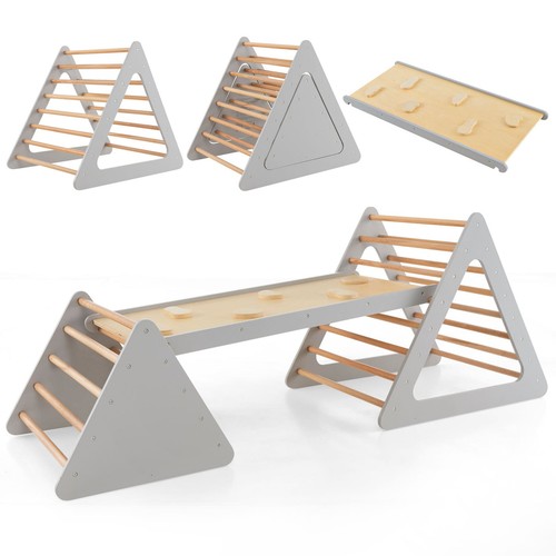 Wooden climbing frame with - wooden,