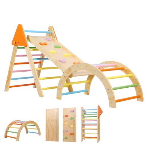 Wooden climbing frame - wooden,
