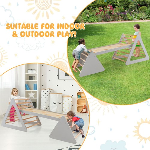 Wooden climbing frame ramp - climbing,